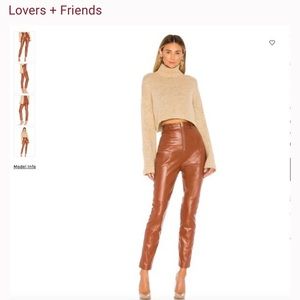 Lovers+Friends Brown Leather Georgie Pant